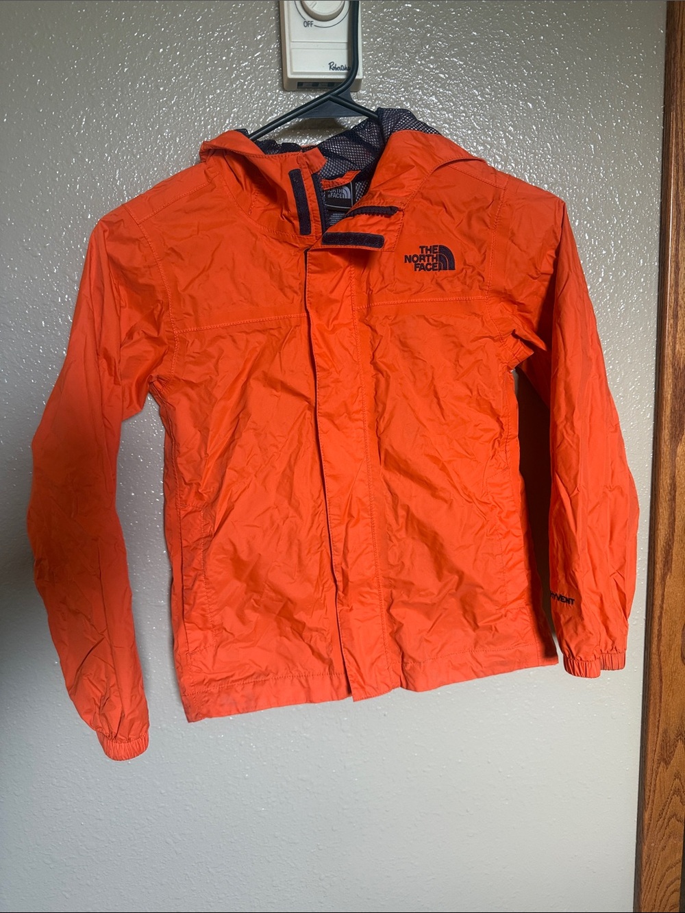 The North Face Bright Orange Hooded Shell Jacket